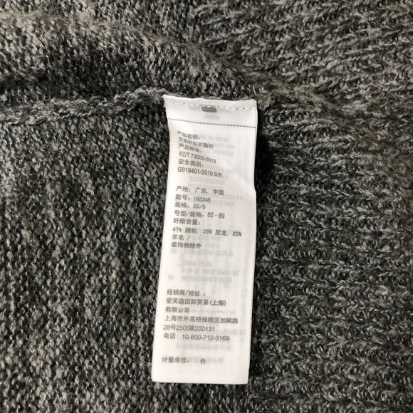 Abercrombie And  Fitch Wool Blend Soft Open Waterfall Marled Gray Cardigan XS/S - Picture 14 of 14